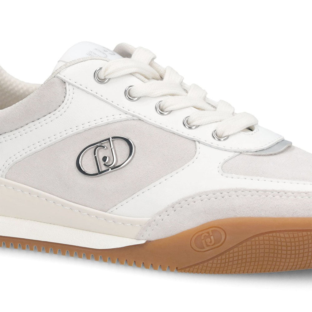 Sneakers Donna LIU JO Lewis 01 in Suede e Pelle Bianca