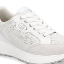 Sneakers Donna LIU JO Lolo 20 in Mesh Suede e Paillettes Bianco