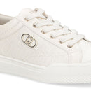 Sneakers Donna LIU JO Benson 01 in Tessuto color Latte con Logo Monogram
