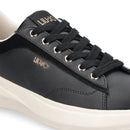 Sneakers Donna LIU JO Casper 01 in Pelle Nera con Inserto Laminato Oro