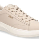Sneakers Donna LIU JO Casper 01 in Pelle Beige con Inserto Laminato Oro
