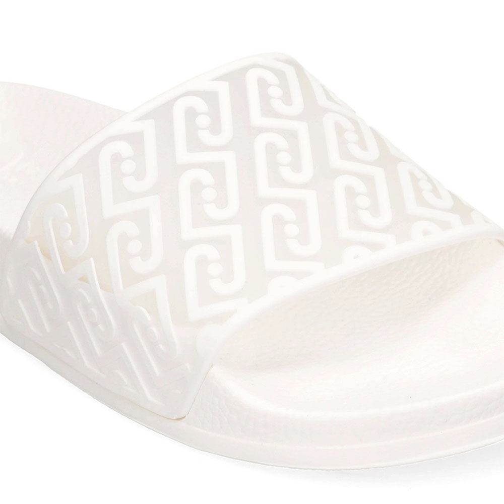 Ciabatte Donna LIU JO Kos 21 stampa Monogram in Gomma Bianca