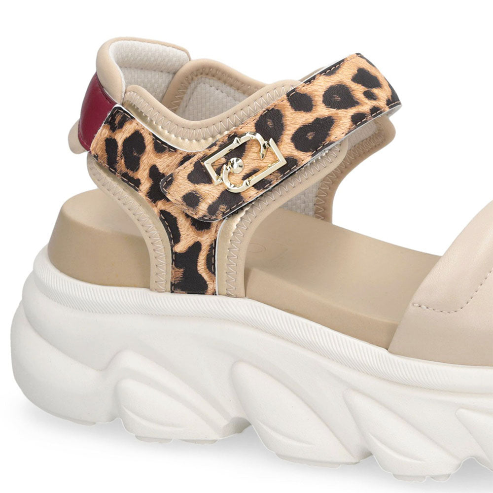 Sandali Chuncky Donna LIU JO Steffy Sandal 01 Beige e Inserto stampa Animalier