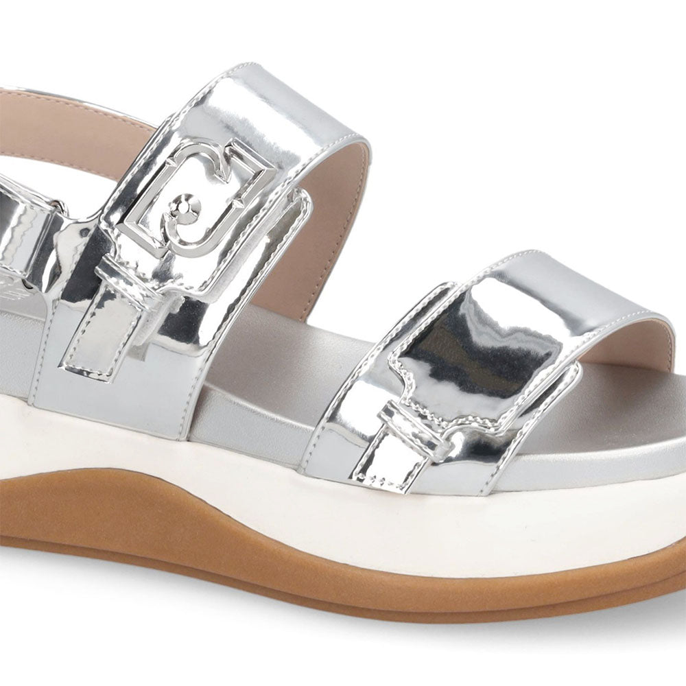 Sandali Platform Donna LIU JO Fiona 02 Effetto Specchio Silver