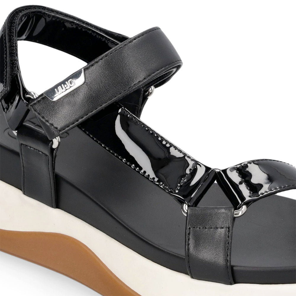 Sandali Platform Donna LIU JO Fiona 04 con Inserti in Vernice Nero