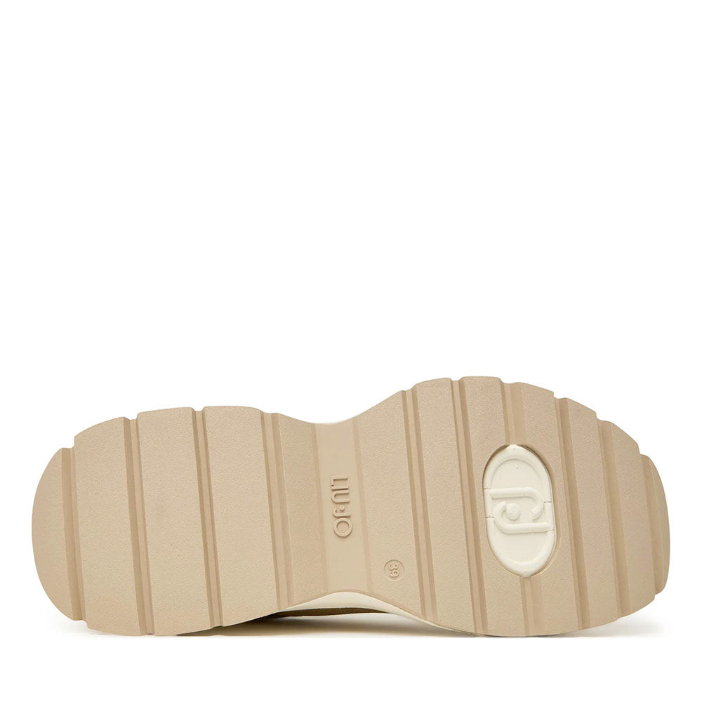 Sneakers Platform Donna LIU JO Eva 02 in Pelle e Glitter White Milk