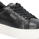 Sneakers Donna LIU JO Pretty 06 in Pelle Nera e Inserti Oro Chiaro