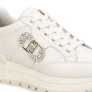 Sneakers Platform Donna LIU JO Amazing 25 in Pelle color Latte e Logo Gioiello