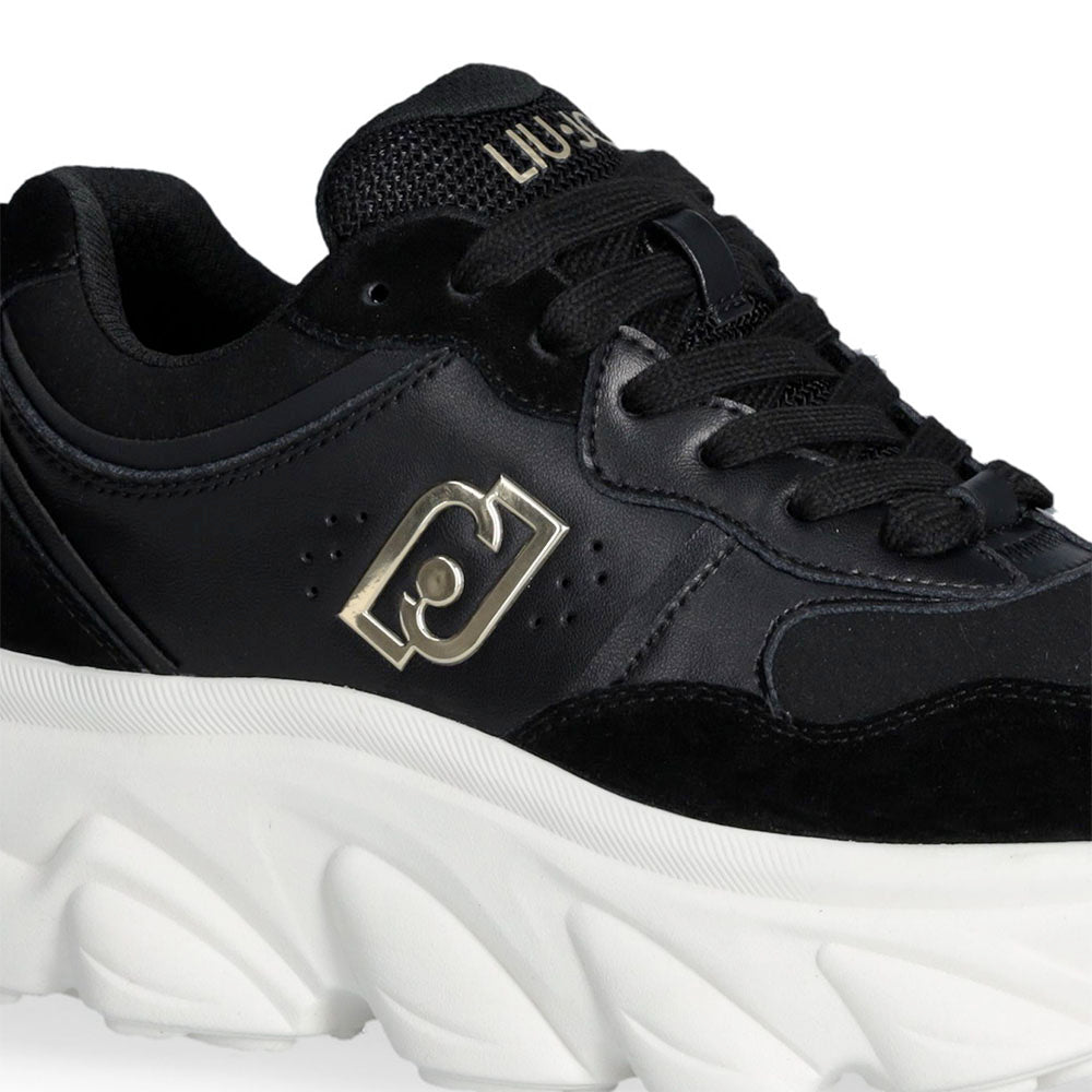 Scarpe Donna LIU JO Steffy 01 Sneakers Chuncky in Suede e Pelle Nera