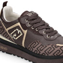 Sneakers Platform Donna LIU JO Maxi Wonder 01 stampa Saffiano con Logo Monogram color Moka