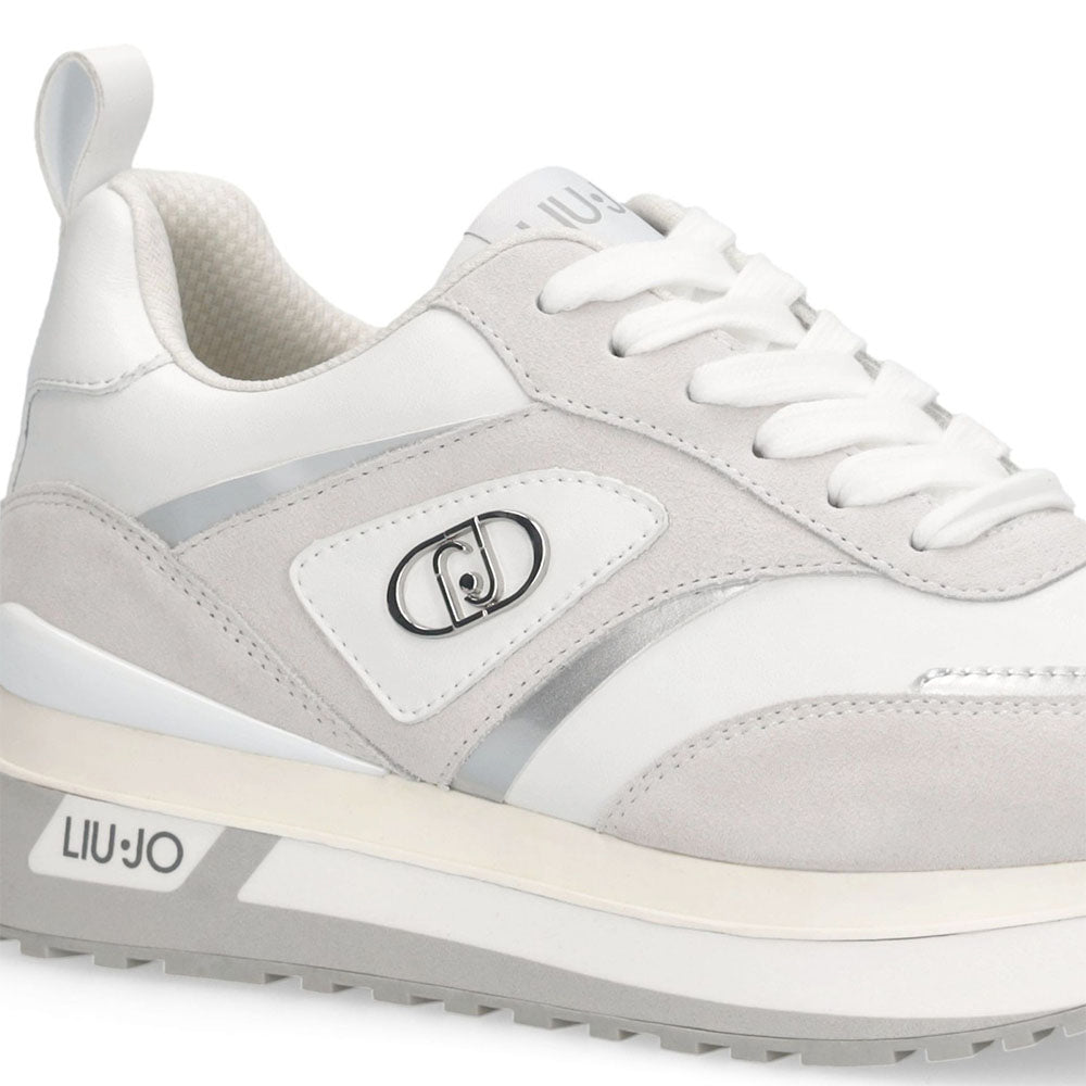 Sneakers Platform Donna LIU JO Maxi Wonder 97 in Pelle e Suede Bianco