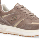 Women's Platform Sneakers LIU JO Maxi Wonder 97 in Leather and Suede, Havana