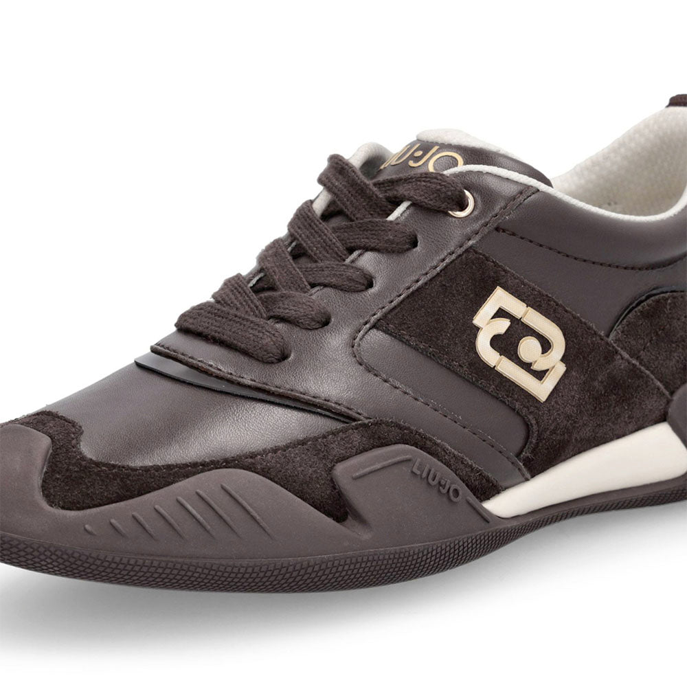 Sneakers Donna LIU JO Blossom 02 in Pelle e Suede color Moka