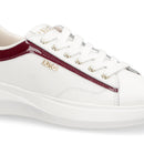 Sneakers Donna LIU JO Casper 01 in Pelle Bianca con Inserto Glossy Rosso Cherry