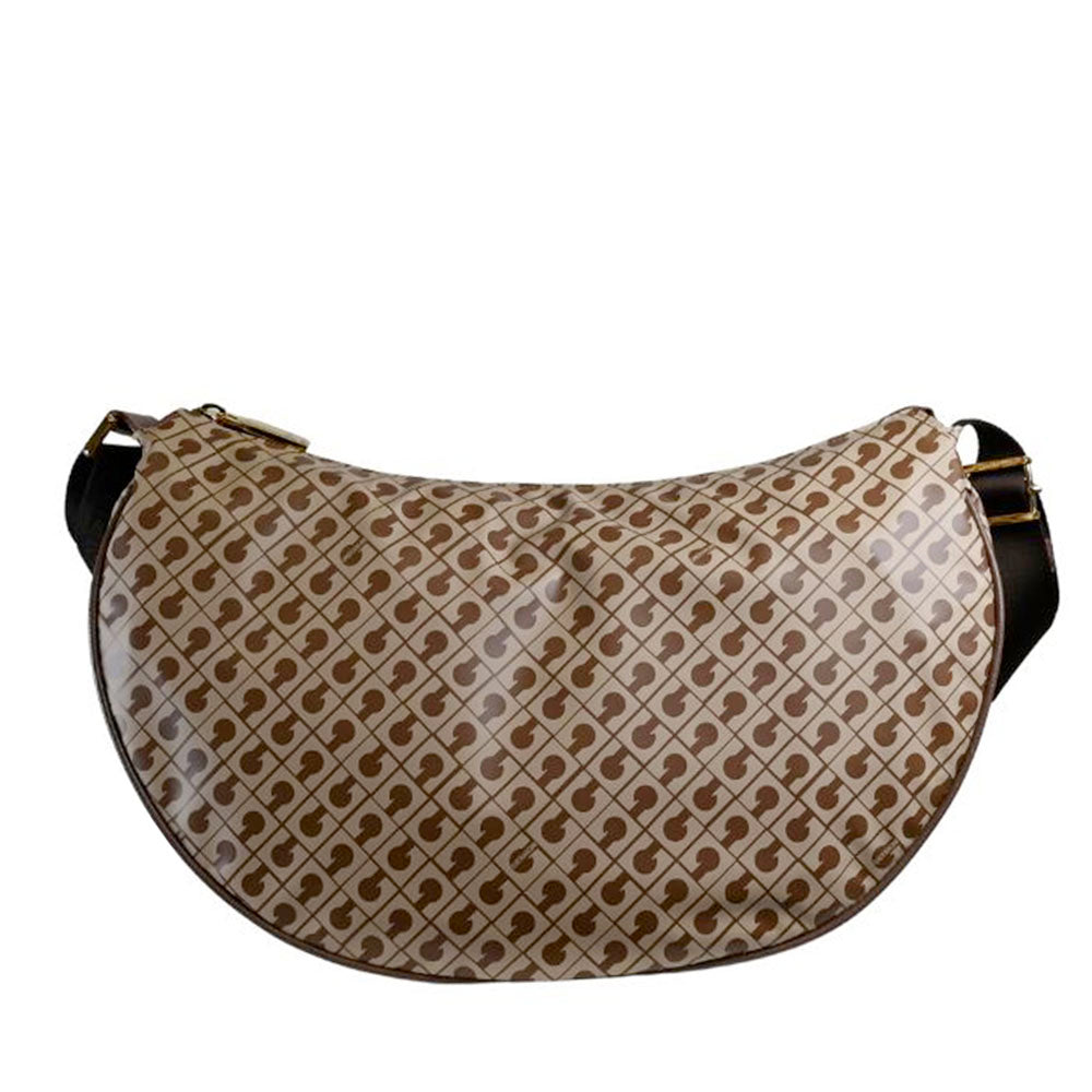 Borsa Donna Mezzaluna GHERARDINI in Tessuto Softy colore Tabacco - Burro