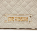 LOVE MOSCHINO Stepp-Einkaufstasche Elfenbeinfarbene Stepplinie