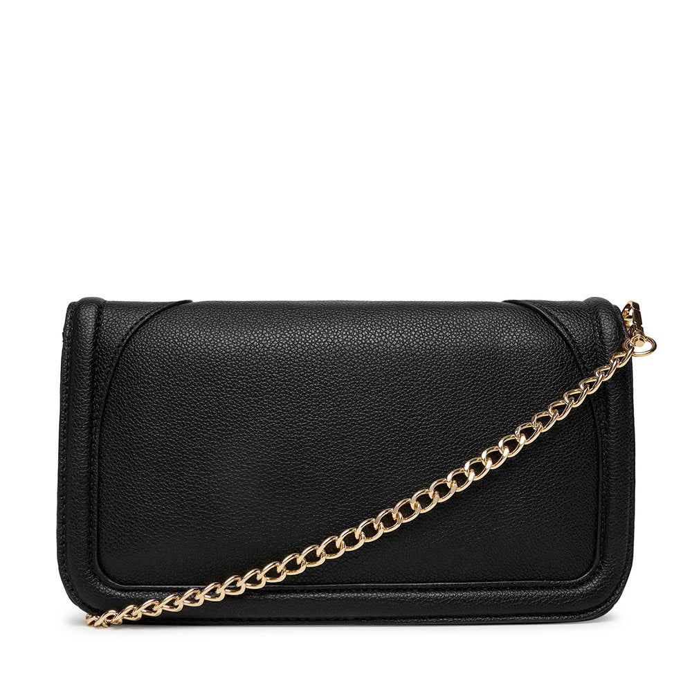 Damen-Clutch mit Umhängeriemen LOVE MOSCHINO in Schwarz mit Maxi-Logo