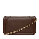 Damen-Clutch mit Umhängeriemen LOVE MOSCHINO in Dunkelbraun mit Maxi-Logo