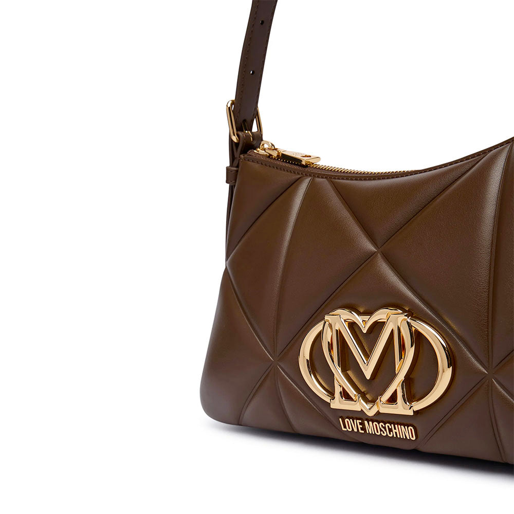 Borsa Donna Sottospalla LOVE MOSCHINO linea Embossed Marrone