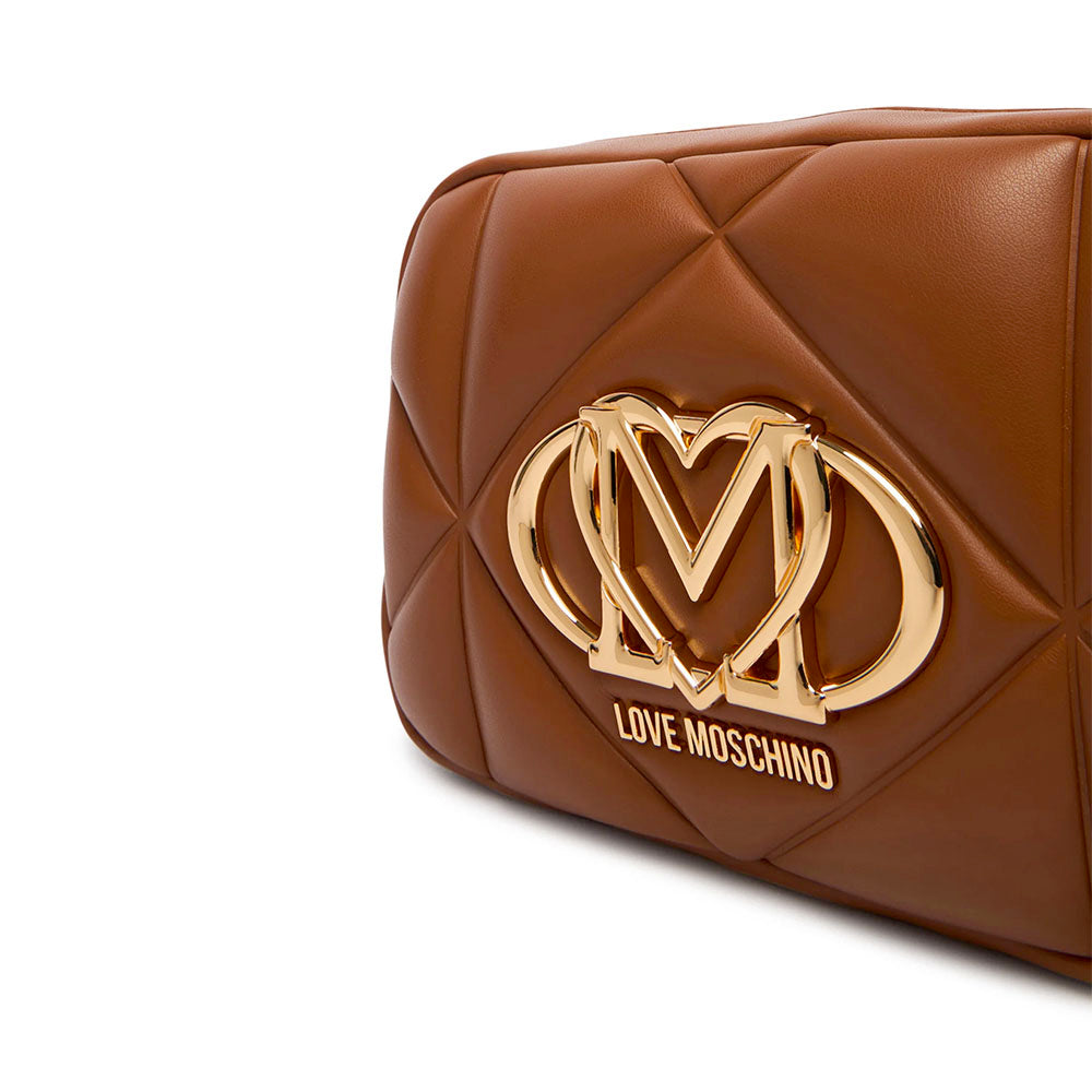 Camera Case Trapuntata LOVE MOSCHINO linea Embossed color Cuoio
