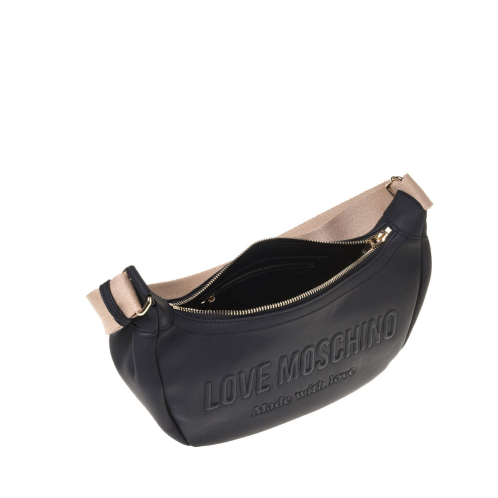 Borsa Donna Mezzaluna a Tracolla LOVE MOSCHINO in Ecopelle Nera