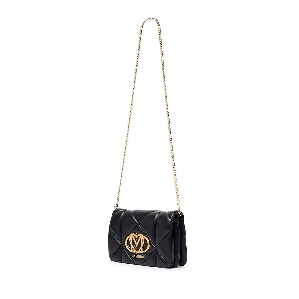 Clutch Trapuntata con Tracolla LOVE MOSCHINO linea Embossed Nero