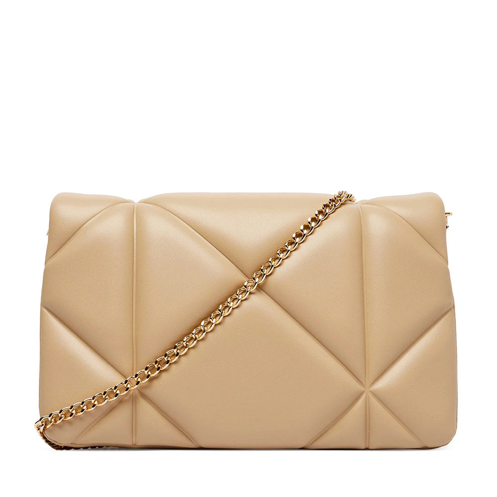 Clutch Trapuntata con Tracolla LOVE MOSCHINO linea Embossed Taupe