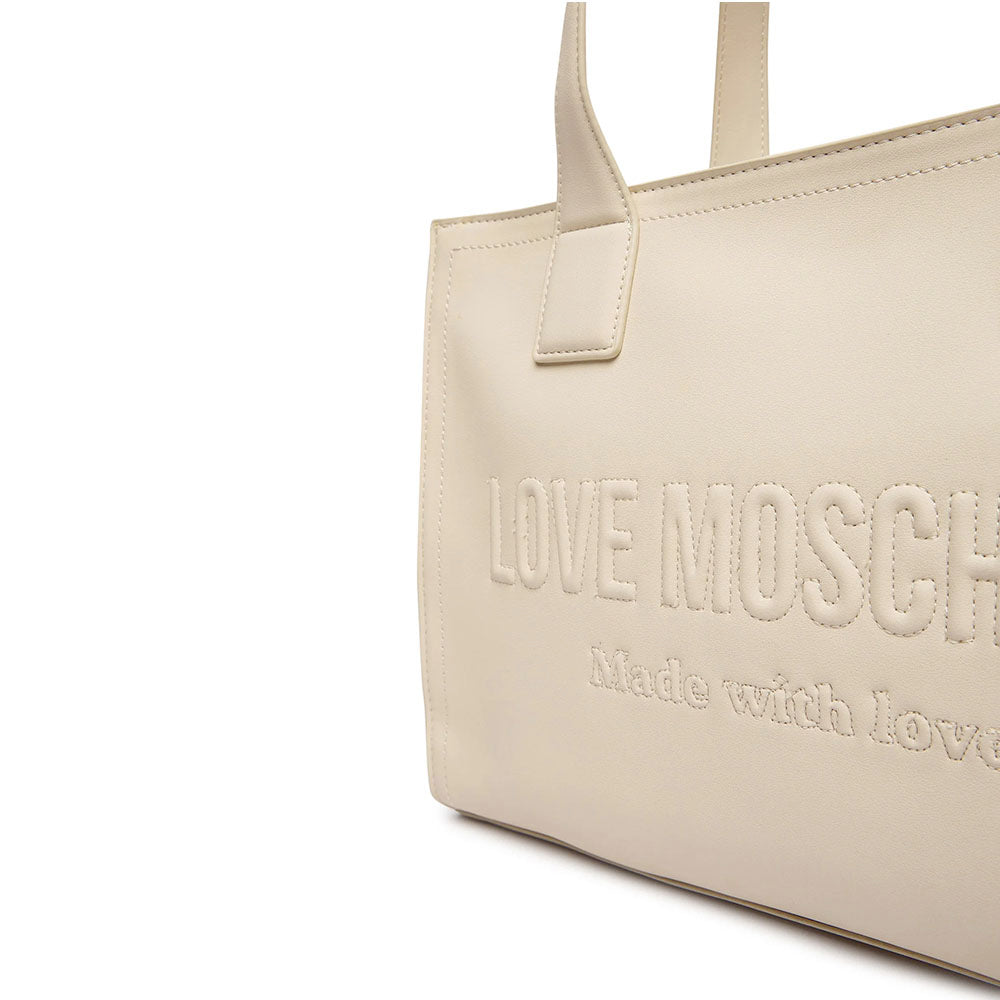 Shopping Bag Donna LOVE MOSCHINO in Ecopelle Avorio