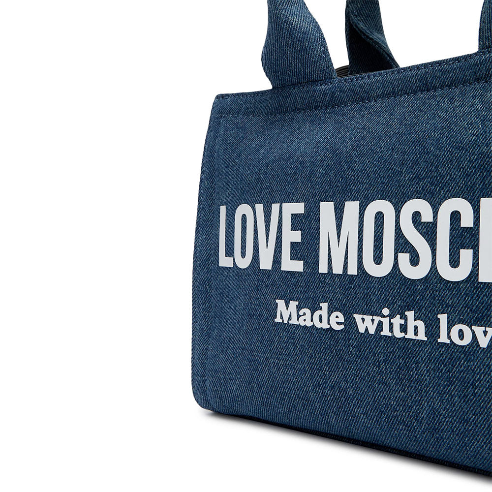 Borsa Donna a Mano LOVE MOSCHINO in Denim Blu