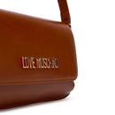 Borsa Piatta a Spalla LOVE MOSCHINO linea Lettering Logo color Cuoio
