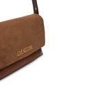 Borsa Donna a Spalla LOVE MOSCHINO linea Signature Zip in Velour Marrone