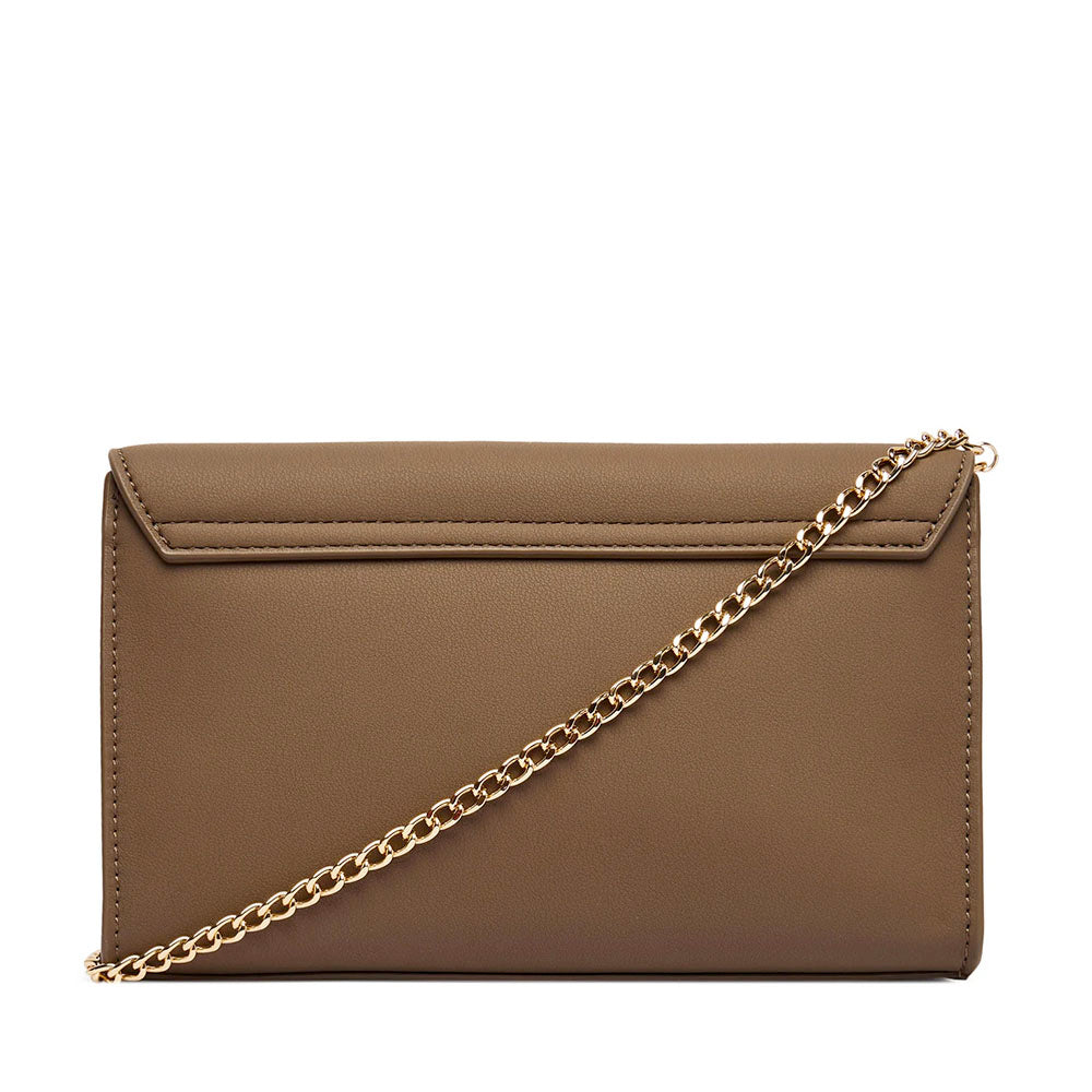 Clutch Donna con Tracolla LOVE MOSCHINO linea Smart Daily Bag Lettering Logo color Fango