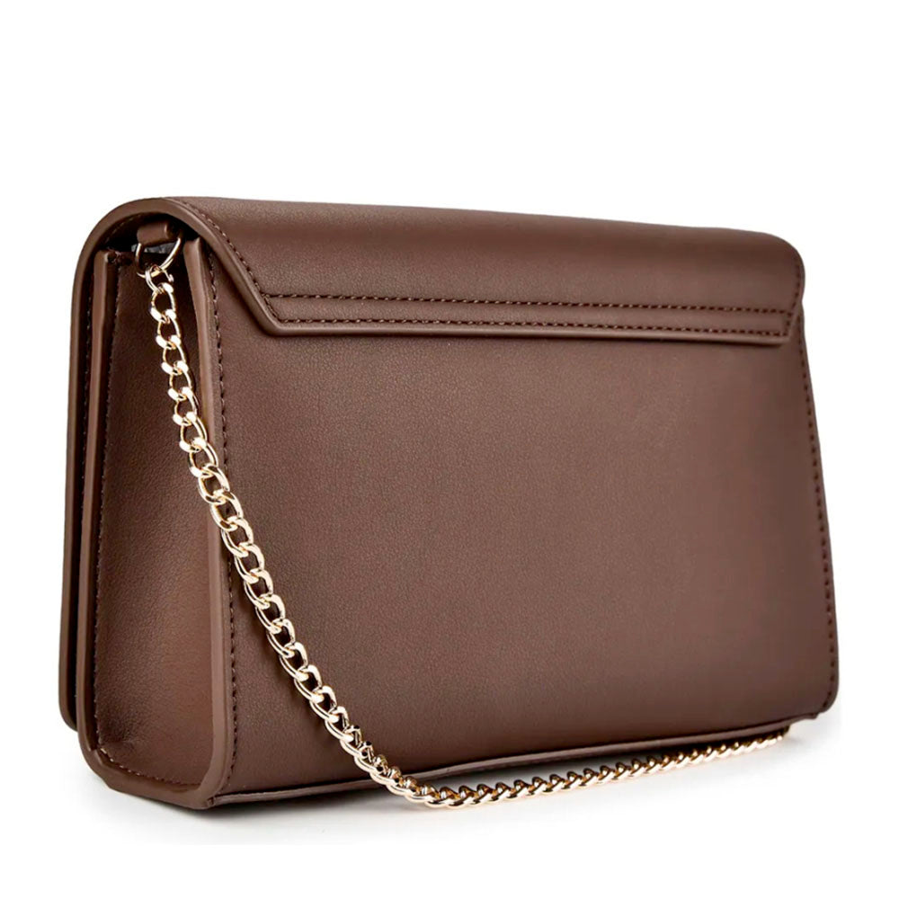 Clutch Donna con Tracolla LOVE MOSCHINO linea Smart Daily Bag Lettering Logo Marrone