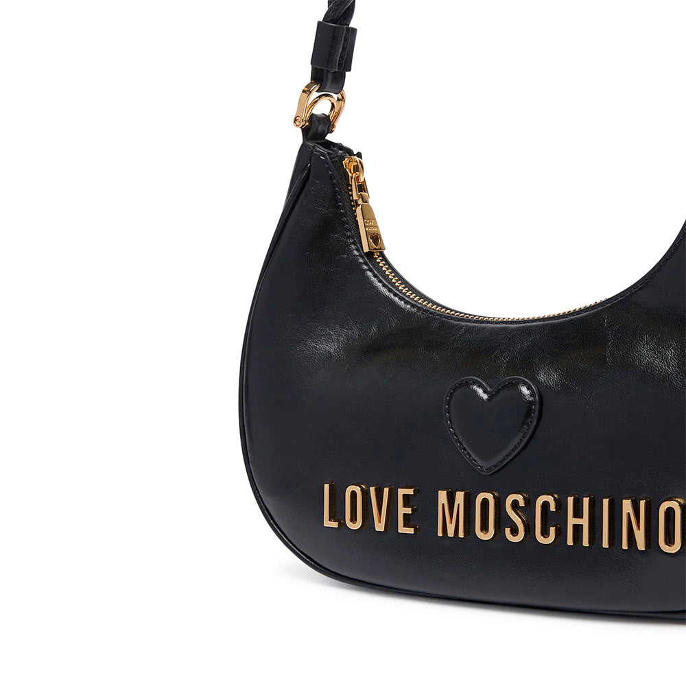 Mini Hobo Bag Donna LOVE MOSCHINO linea Twirl in Pelle Nera