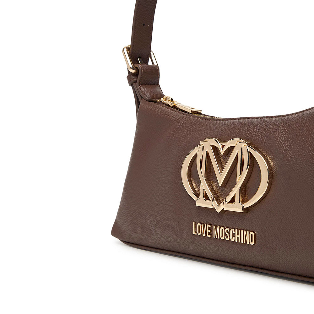 Borsa Sottospalla Donna LOVE MOSCHINO in Ecopelle Marrone Cioccolato