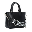 LOVE MOSCHINO Damenhandtasche mit Schulterriemen, Made with Love Linie, Schwarz und Nickel