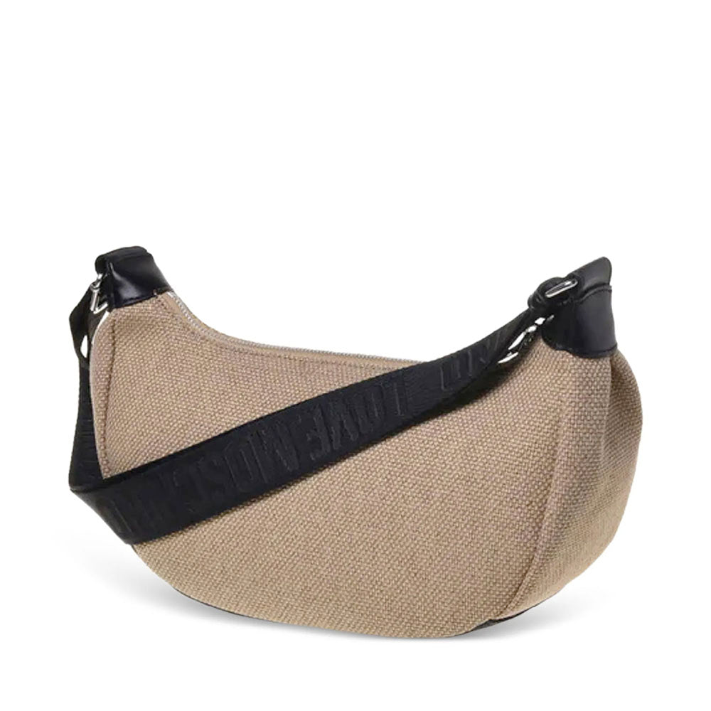 Borsa Donna Mezzaluna a Tracolla LOVE MOSCHINO in Canvas color Oro