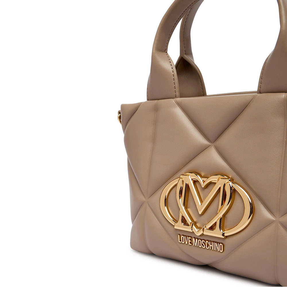 Mini Borsa Donna a Mano LOVE MOSCHINO linea Embossed color Sabbia