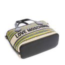 Borsa Donna a Mano LOVE MOSCHINO a Righe Nero Multicolor
