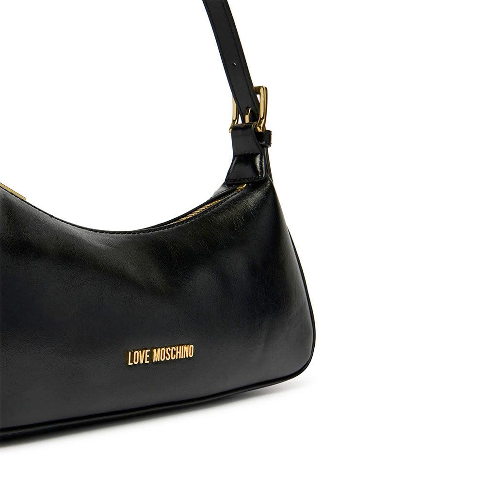 Borsa Donna a Spalla LOVE MOSCHINO in Ecopelle Soft Nero e Oro