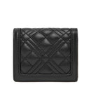 Kleine gesteppte Damen-Geldbörse LOVE MOSCHINO Modell Quilted in Schwarz und Nickel
