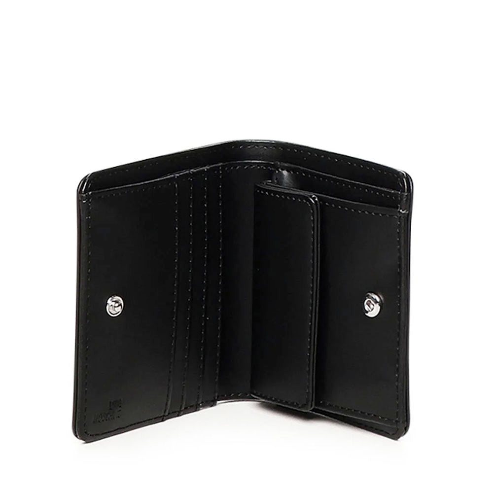 Kleine Damen-Geldbörse LOVE MOSCHINO Modell Bold Love in Schwarz und Nickel