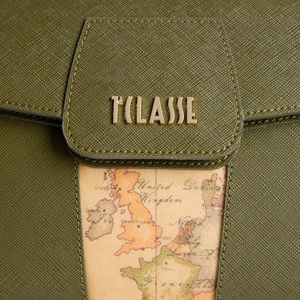Borsa Donna a Mano con Pattina 1A Classe Alviero Martini linea Windy City Verde Muschio LD29