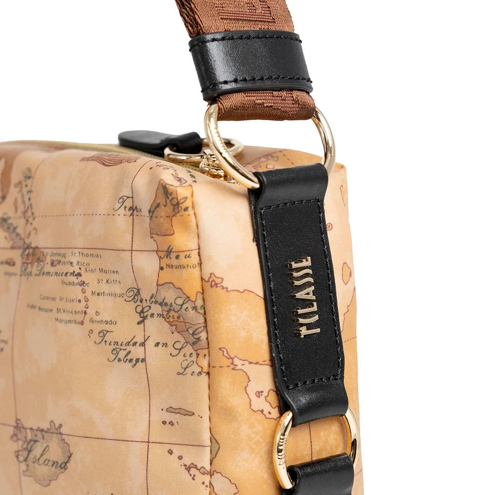 Borsa Donna a Tracolla 1A Classe Alviero Martini linea Soft Ranch in Tessuto Soft Geo Classic e Nero LG05