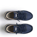 Sneakers Uomo WUSHU RUYI Master 663 in Nylon e Suede Deep Blue Pacific Ocean e Gray Whale