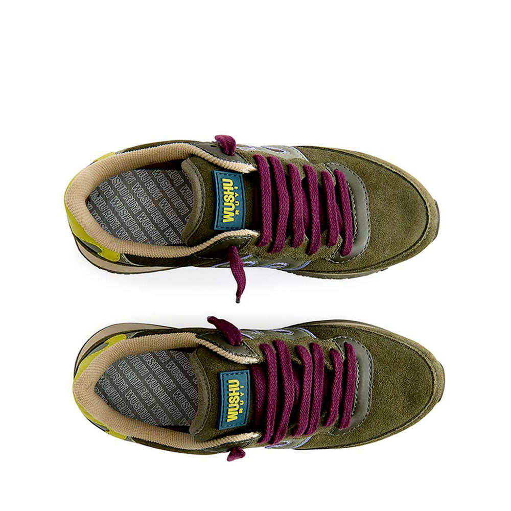 Sneakers Donna WUSHU RUYI Master All Suede MAS12 in Camoscio Tarmac Vetiver e Citronelle