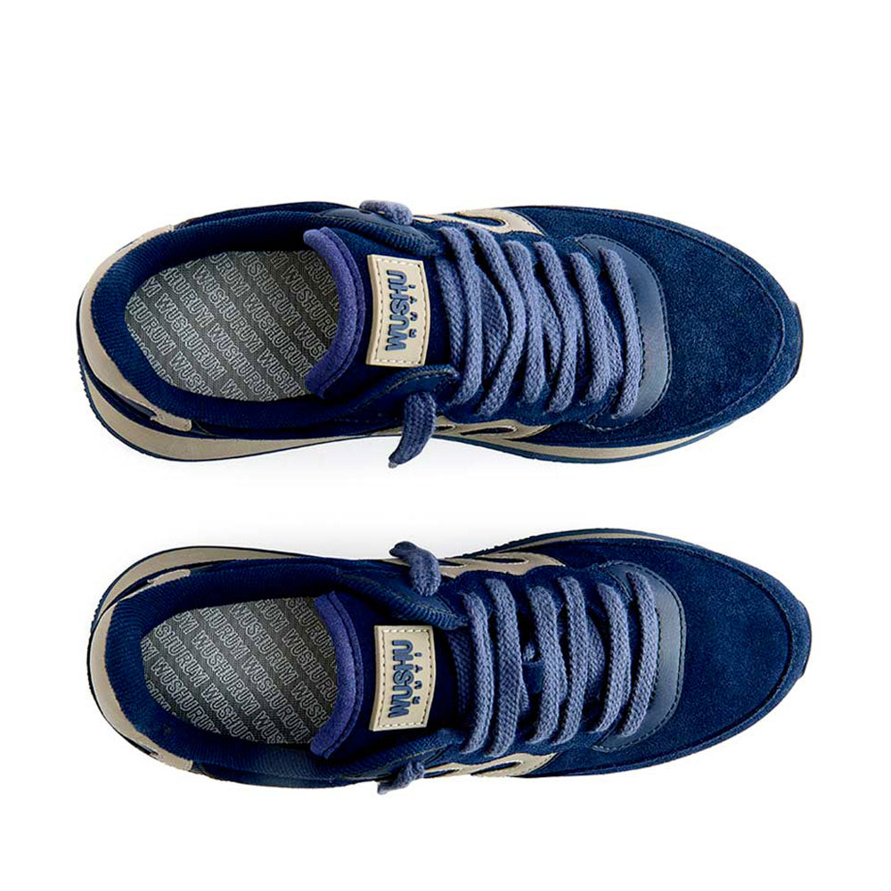 Sneakers Uomo WUSHU RUYI Master All Suede MAS19 in Camoscio Blue Ocean Sand e Light Navy