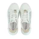 Sneakers Platform PATRIZIA PEPE Girl in Pelle Bianca con Inserti Trasparenti con Pietre Applicate