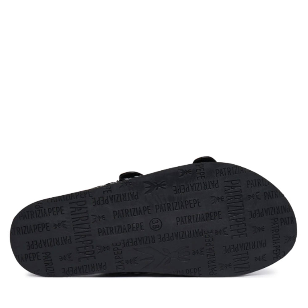 Ciabatte Doppia Fascia PATRIZIA PEPE Girl linea Fly Sandal in Ecovitello Intrecciato Nero