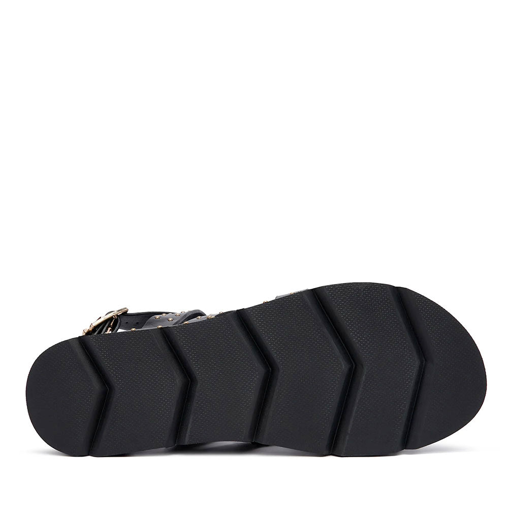 Sandali Donna PATRIZIA PEPE Girl linea Fly Micro in Eco Nappa Nera con Borchie